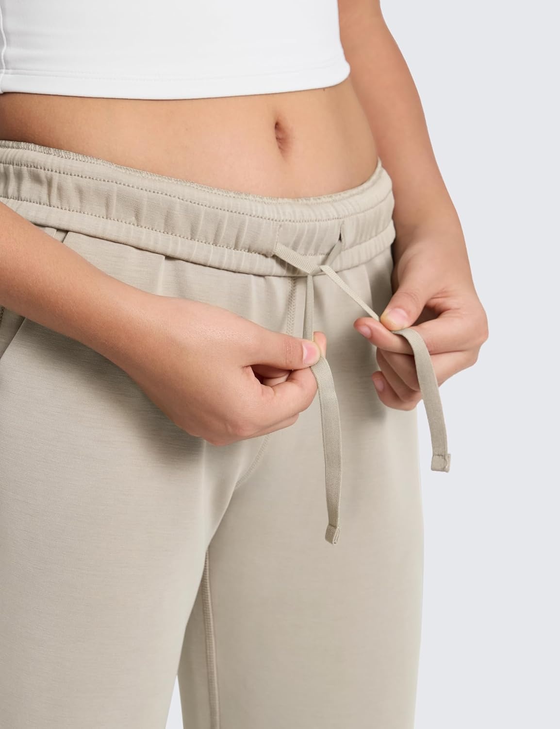 image:imageCRZ YOGA Girls SoftAura Wide Leg Casual Sweatpants with Pockets Lounge High Waist Pants Drawstring Kids TeenStone