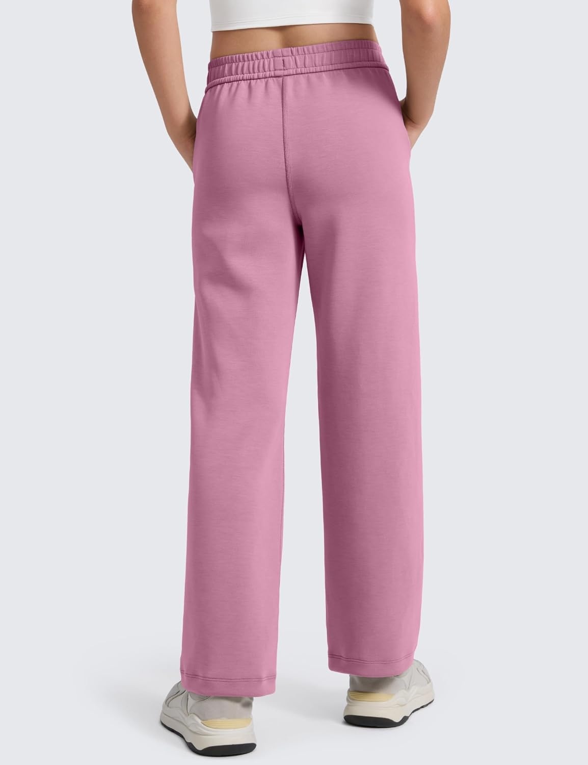 image:imageCRZ YOGA Girls SoftAura Wide Leg Casual Sweatpants with Pockets Lounge High Waist Pants Drawstring Kids TeenVelvet Dust