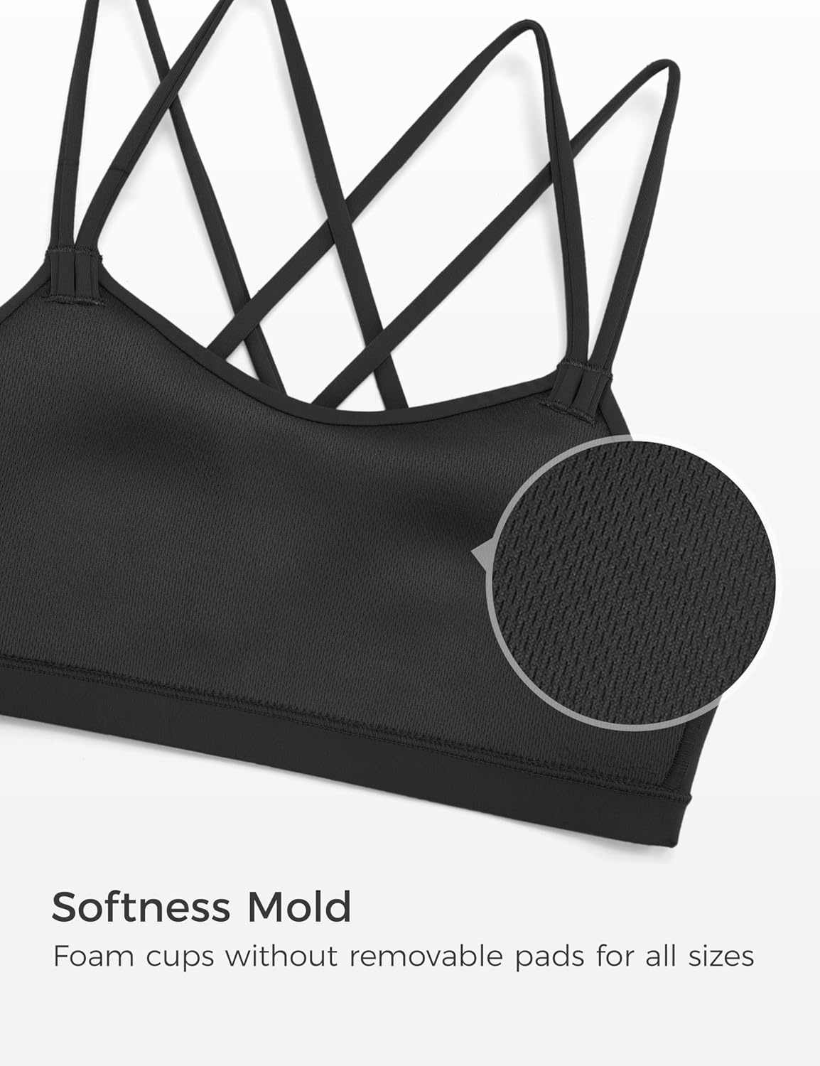 image:imageCRZ YOGA Girls Softness Mold Butterluxe Cross Sports Bra Yoga Athletic Casual Double Spaghetti Strap Scoop Neck Kids TeenBlack