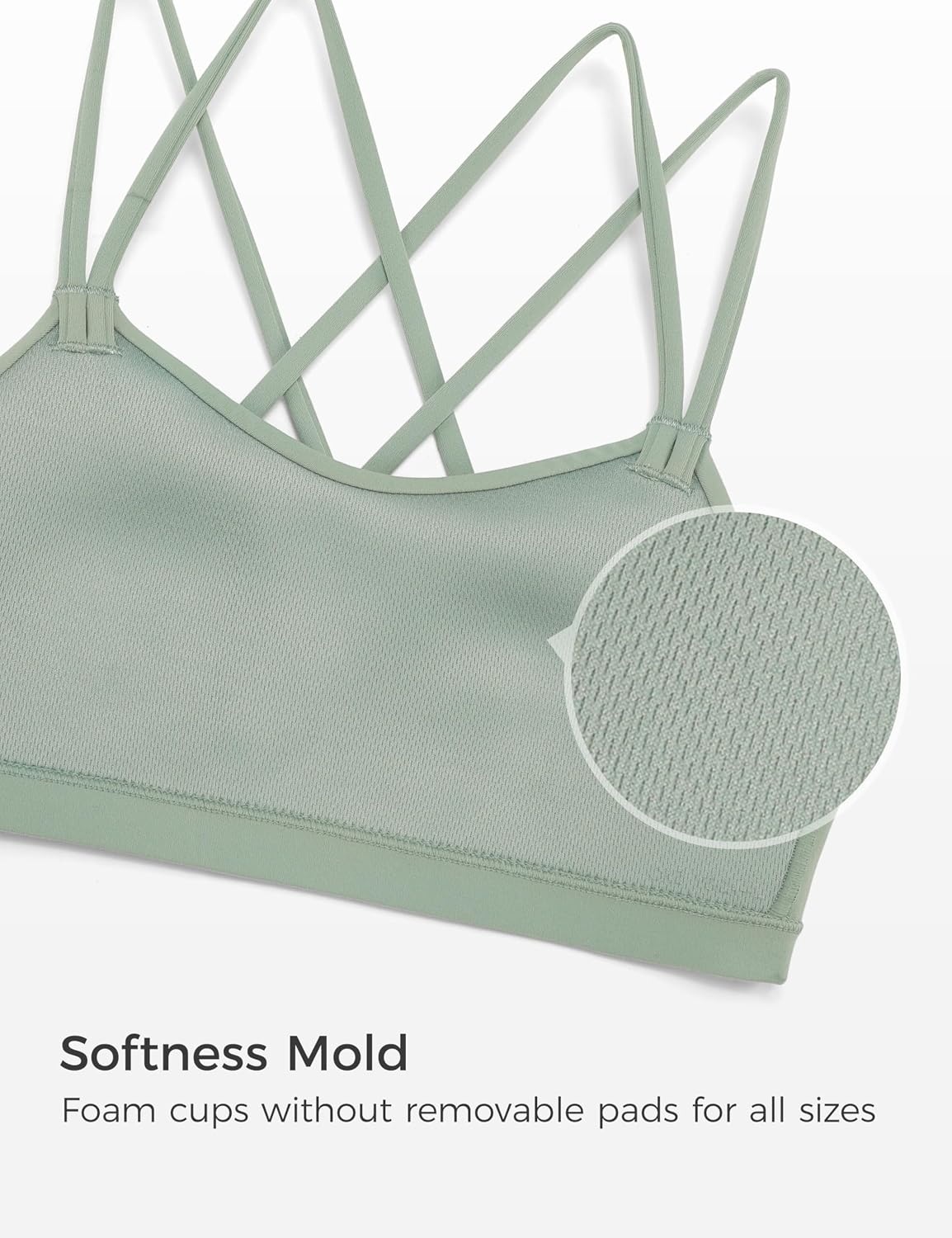 image:imageCRZ YOGA Girls Softness Mold Butterluxe Cross Sports Bra Yoga Athletic Casual Double Spaghetti Strap Scoop Neck Kids TeenGreen Palm Court