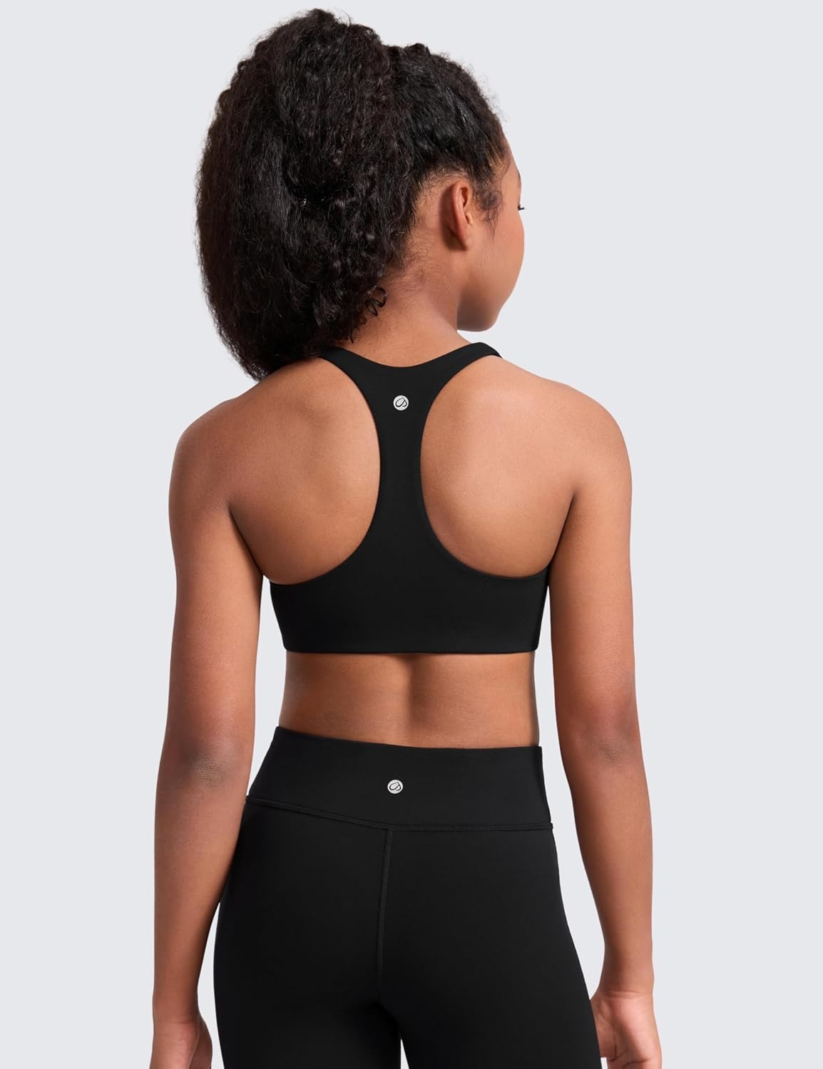 image:imageCRZ YOGA Girls Softness Mold Butterluxe Racerback Sports Bra Athletic Yoga Casual U Neck Scoop Teen KidsBlack