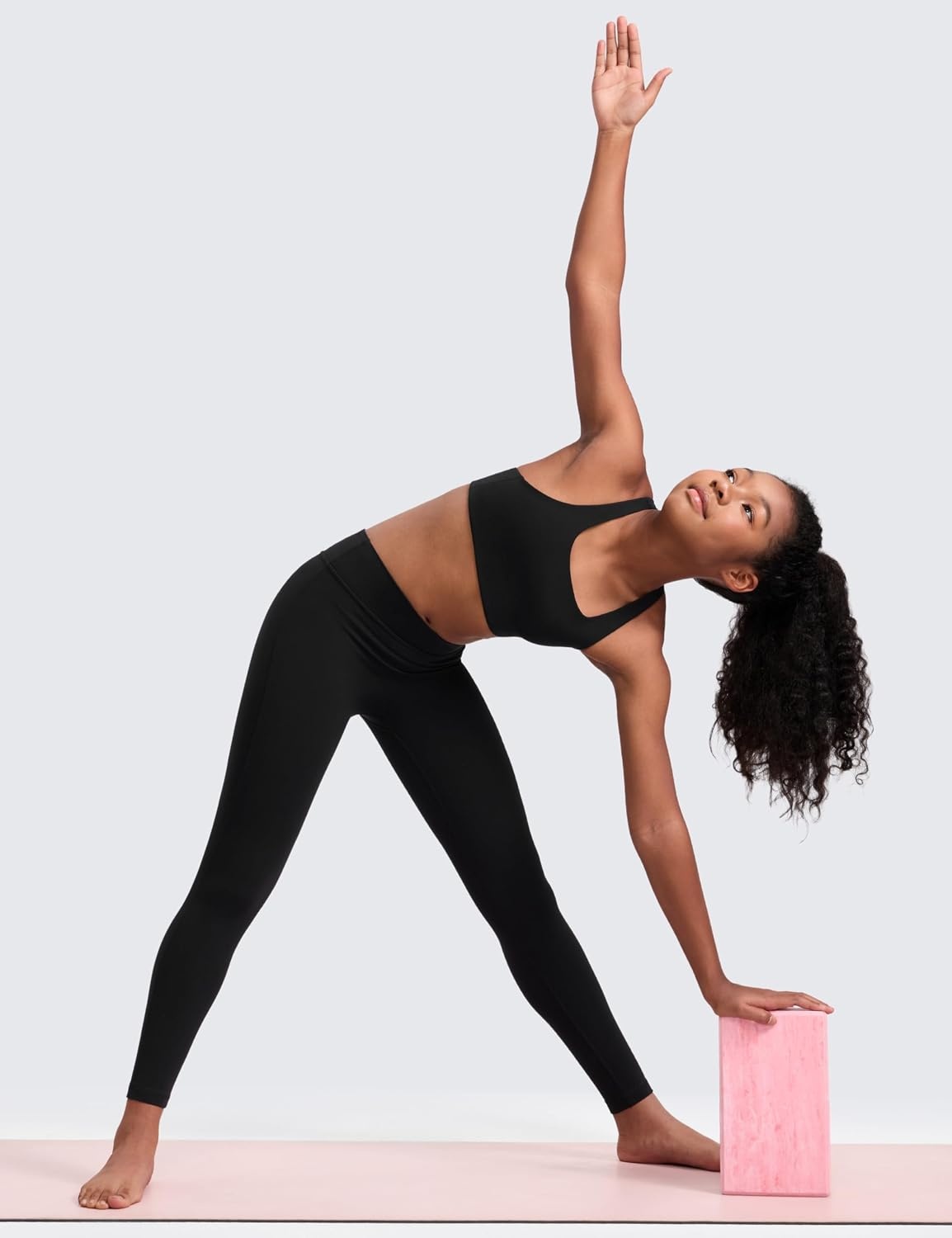 image:imageCRZ YOGA Girls Softness Mold Butterluxe Racerback Sports Bra Athletic Yoga Casual U Neck Scoop Teen KidsBlack