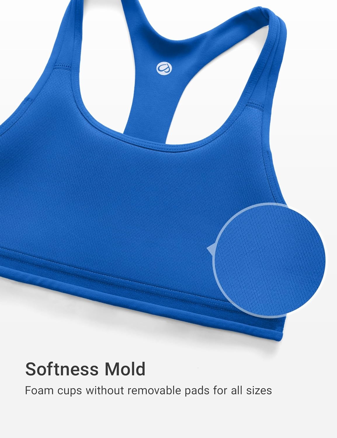 image:imageCRZ YOGA Girls Softness Mold Butterluxe Racerback Sports Bra Athletic Yoga Casual U Neck Scoop Teen KidsSparkle Blue
