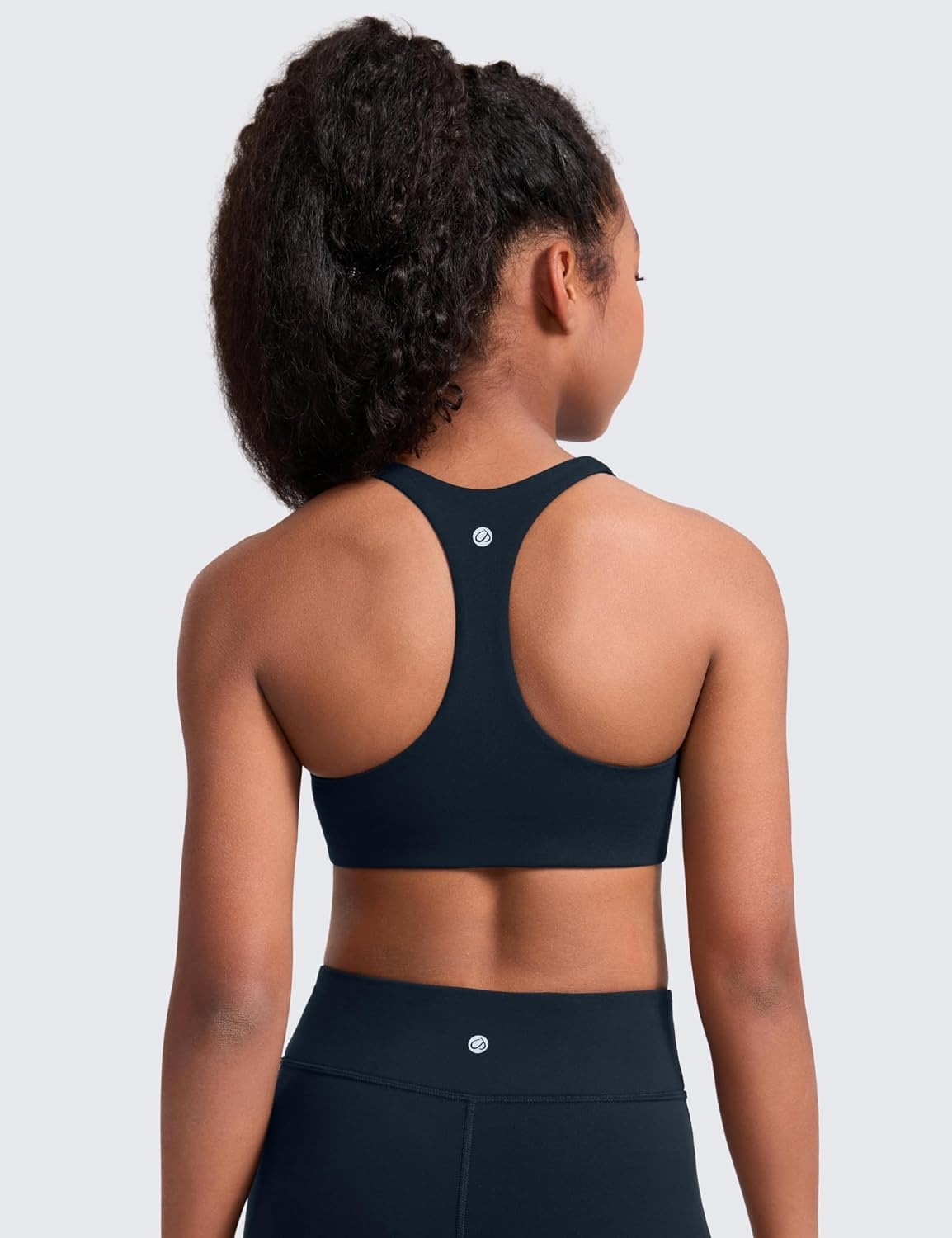 image:imageCRZ YOGA Girls Softness Mold Butterluxe Racerback Sports Bra Athletic Yoga Casual U Neck Scoop Teen KidsTrue Navy