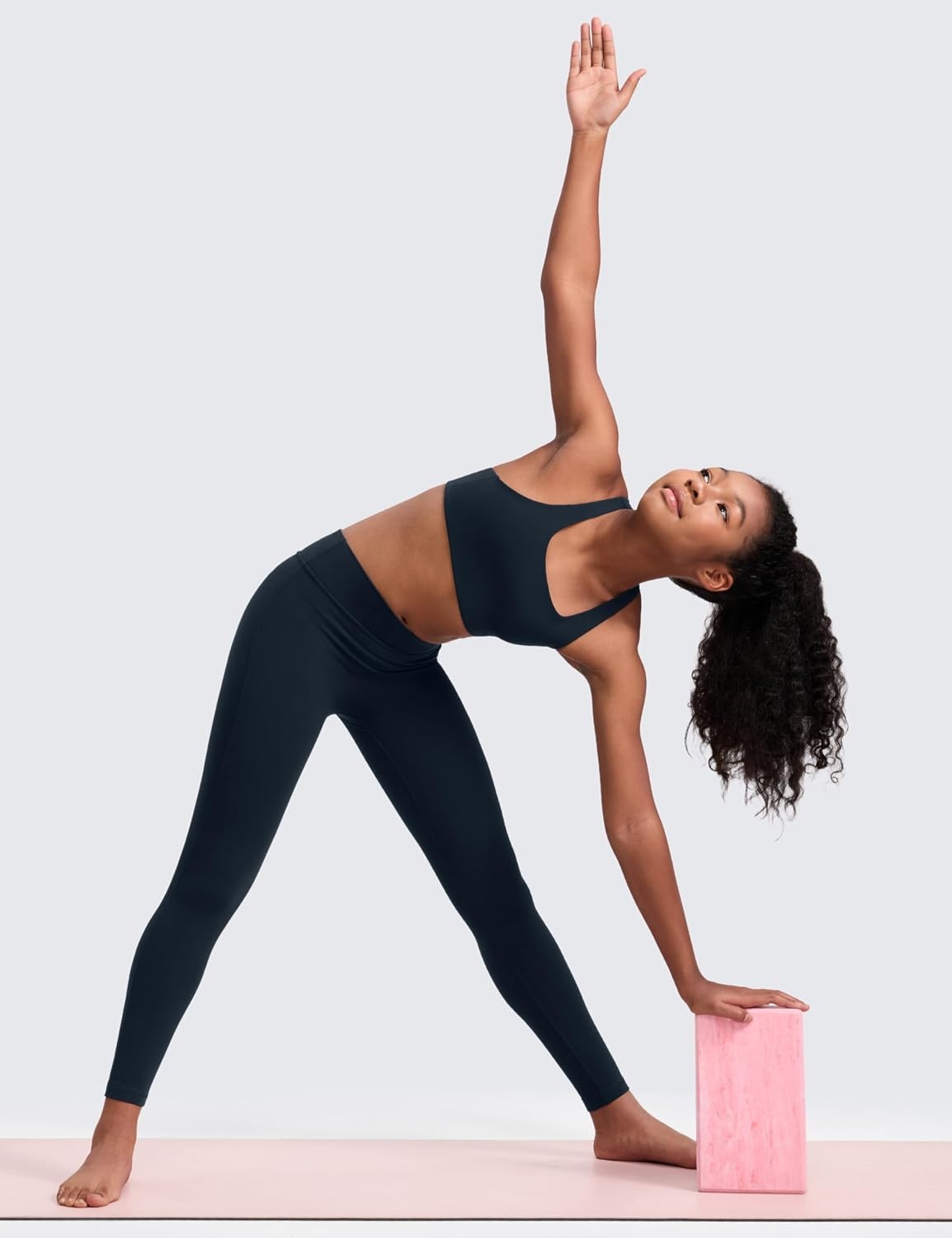 image:imageCRZ YOGA Girls Softness Mold Butterluxe Racerback Sports Bra Athletic Yoga Casual U Neck Scoop Teen KidsTrue Navy