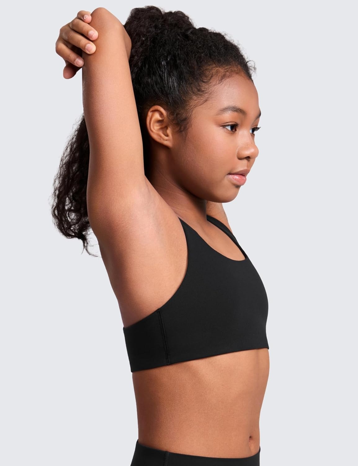 image:imageCRZ YOGA Girls Softness Mold Butterluxe Racerback Sports Bra Athletic Yoga Casual U Neck Scoop Teen KidsTrue Navy