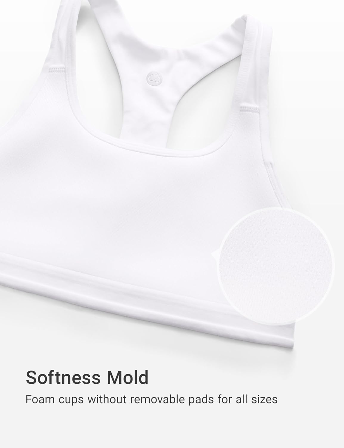 image:imageCRZ YOGA Girls Softness Mold Butterluxe Racerback Sports Bra Athletic Yoga Casual U Neck Scoop Teen KidsWhite