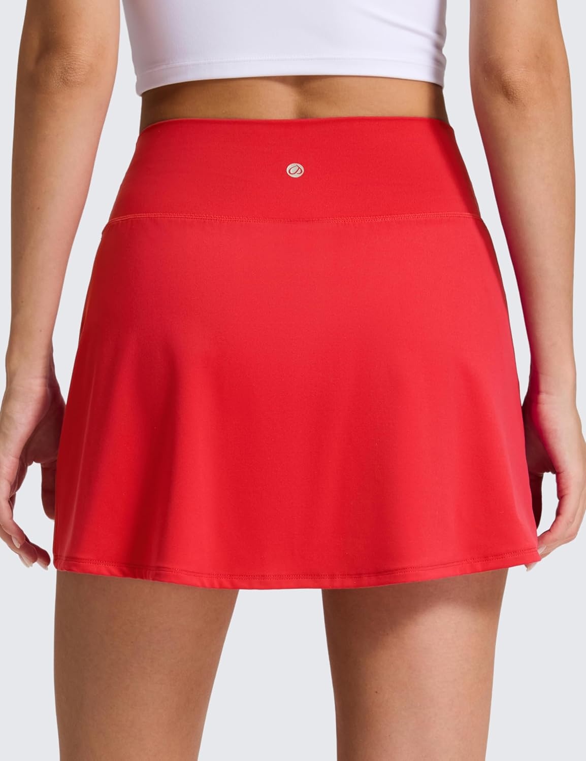 image:imageCRZ YOGA High Rise Front Slit Golf Skirts for Women Mini Aline Tennis Casual Skort with Builtin Shorts Side PocketsDeep Red