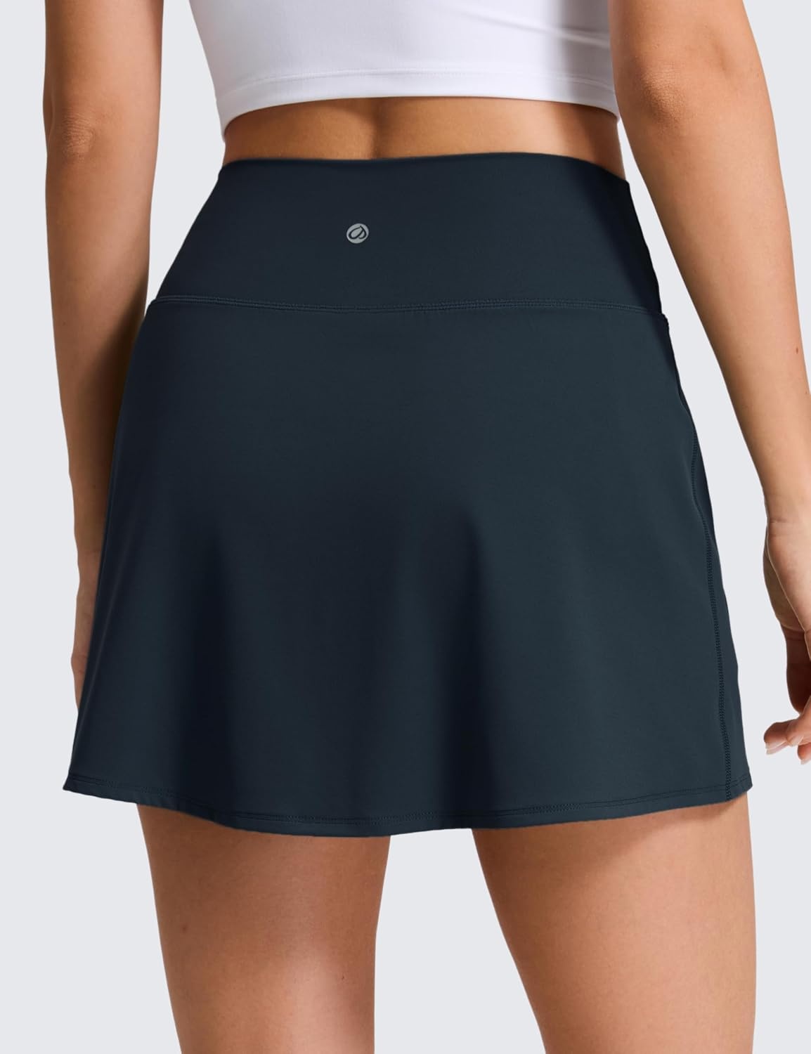 image:imageCRZ YOGA High Rise Front Slit Golf Skirts for Women Mini Aline Tennis Casual Skort with Builtin Shorts Side PocketsTrue Navy