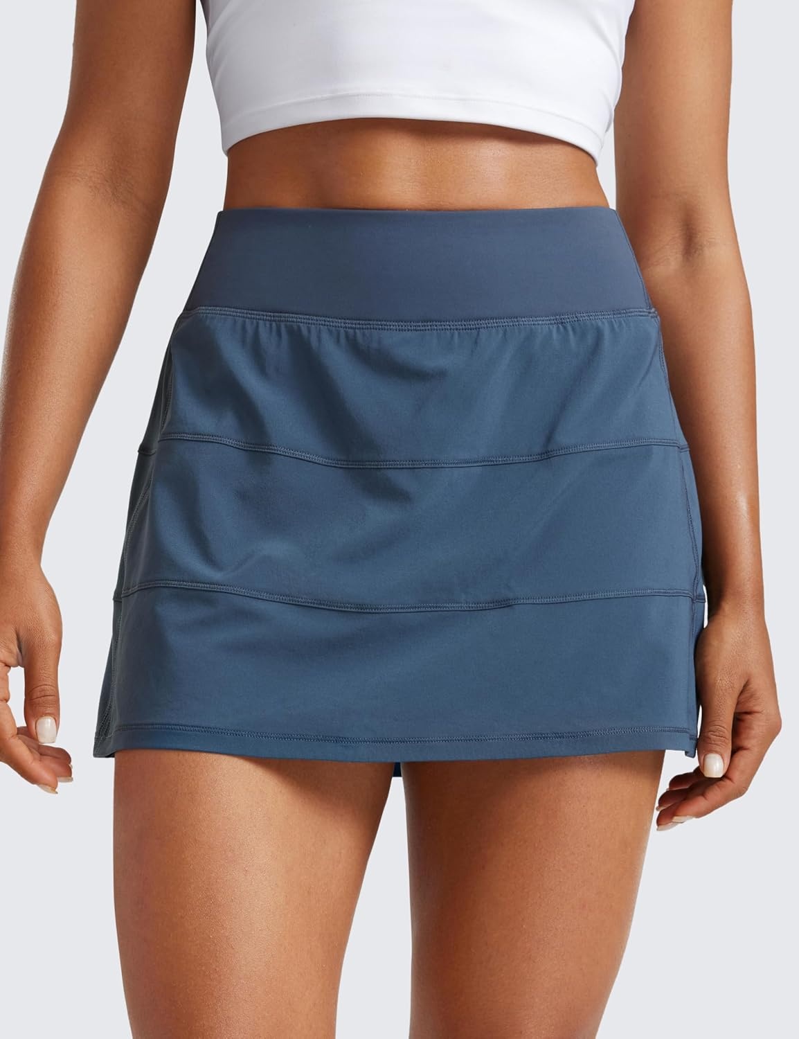 image:imageCRZ YOGA High Waisted A line Golf Skirts for Women Mini Lined Tennis Casual Work Skorts with 3 PocketsStelindigo