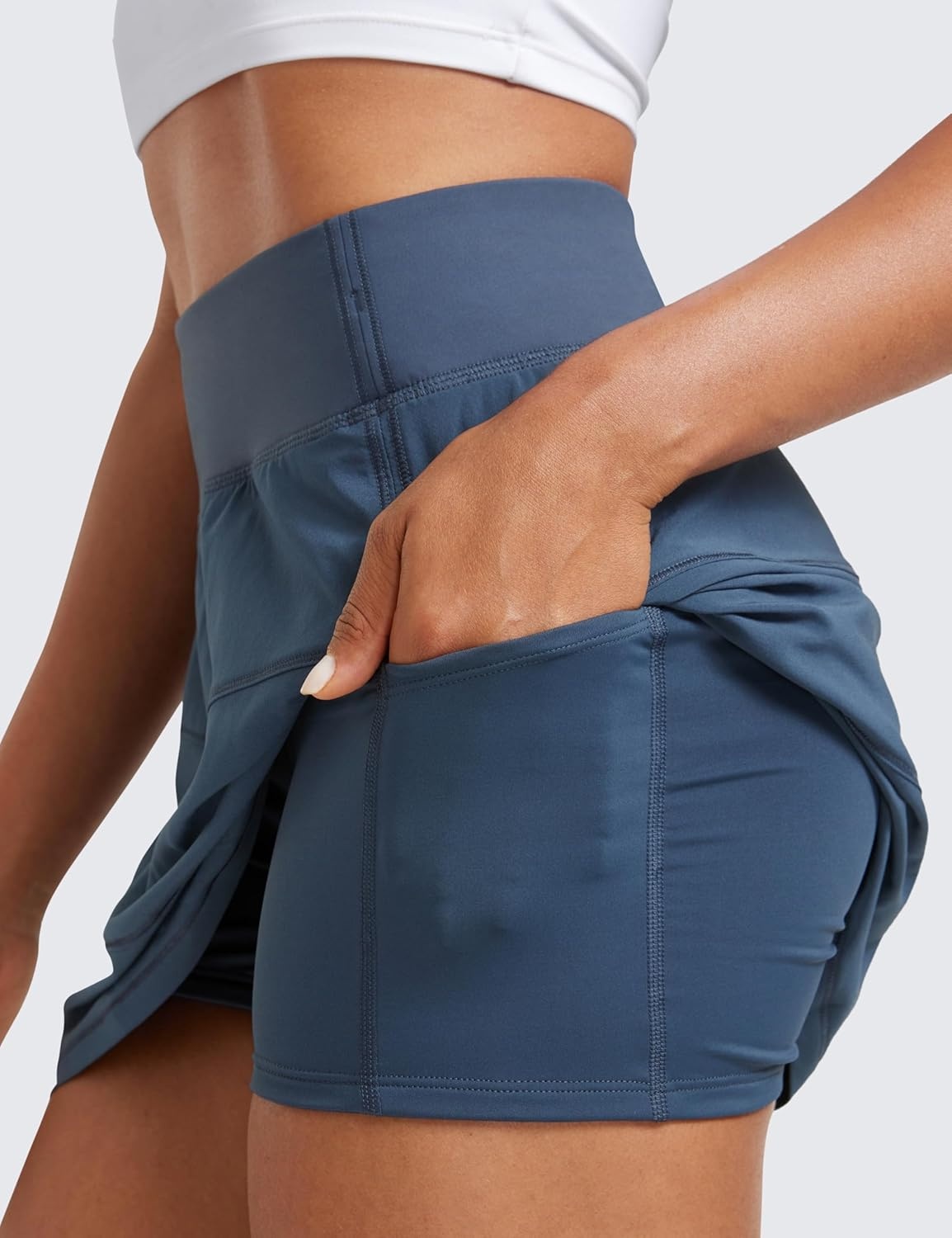 image:imageCRZ YOGA High Waisted A line Golf Skirts for Women Mini Lined Tennis Casual Work Skorts with 3 PocketsStelindigo