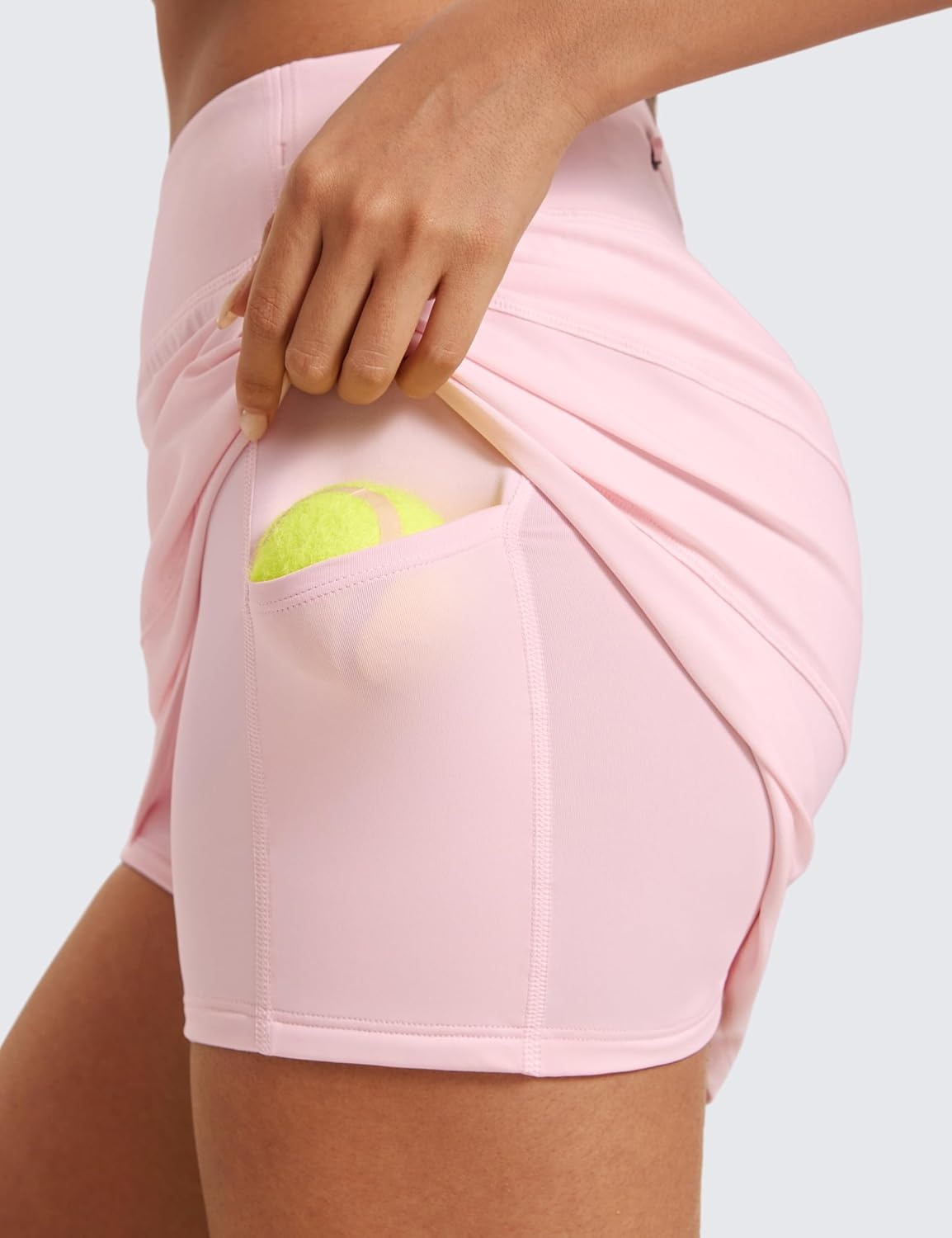 image:imageCRZ YOGA High Waisted A line Golf Skirts for Women Mini Lined Tennis Casual Work Skorts with 3 PocketsStrawberry Pink