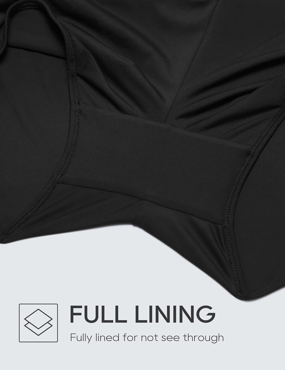 image:imageCRZ YOGA High Waisted Dolphin Board Shorts for Women 25 Quick Dry Swim Beach Bathing Suit Bottoms with LinerBlack