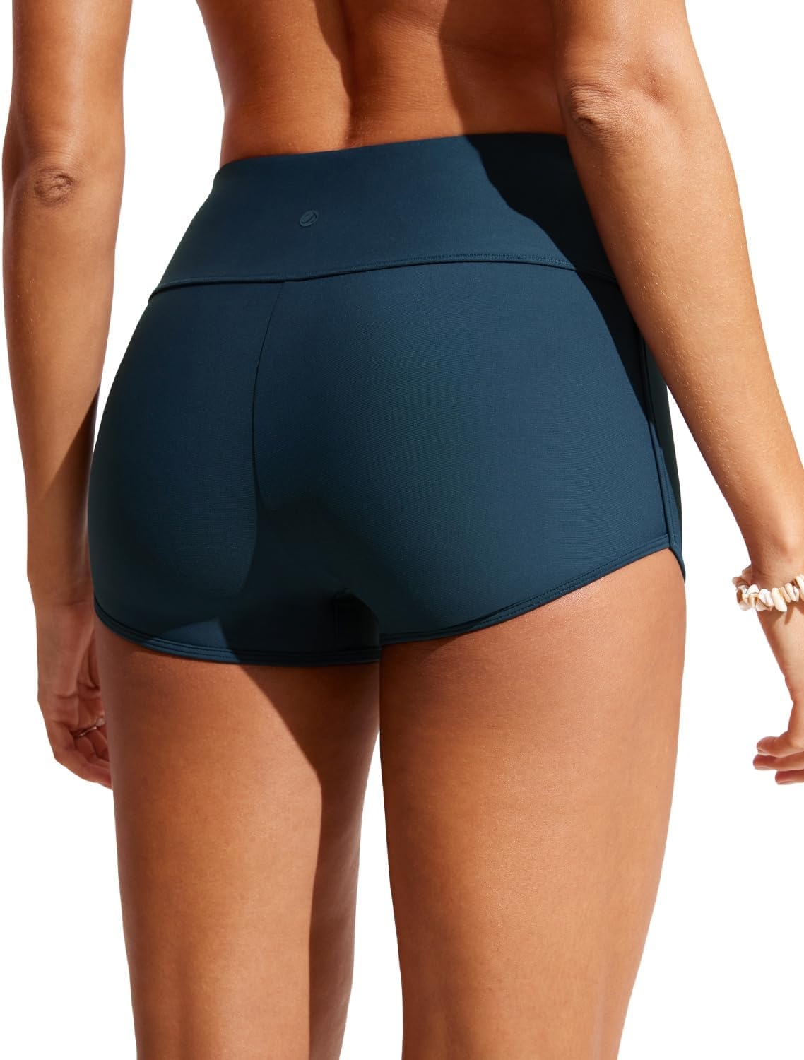 image:imageCRZ YOGA High Waisted Dolphin Board Shorts for Women 25 Quick Dry Swim Beach Bathing Suit Bottoms with LinerInsignia Blue