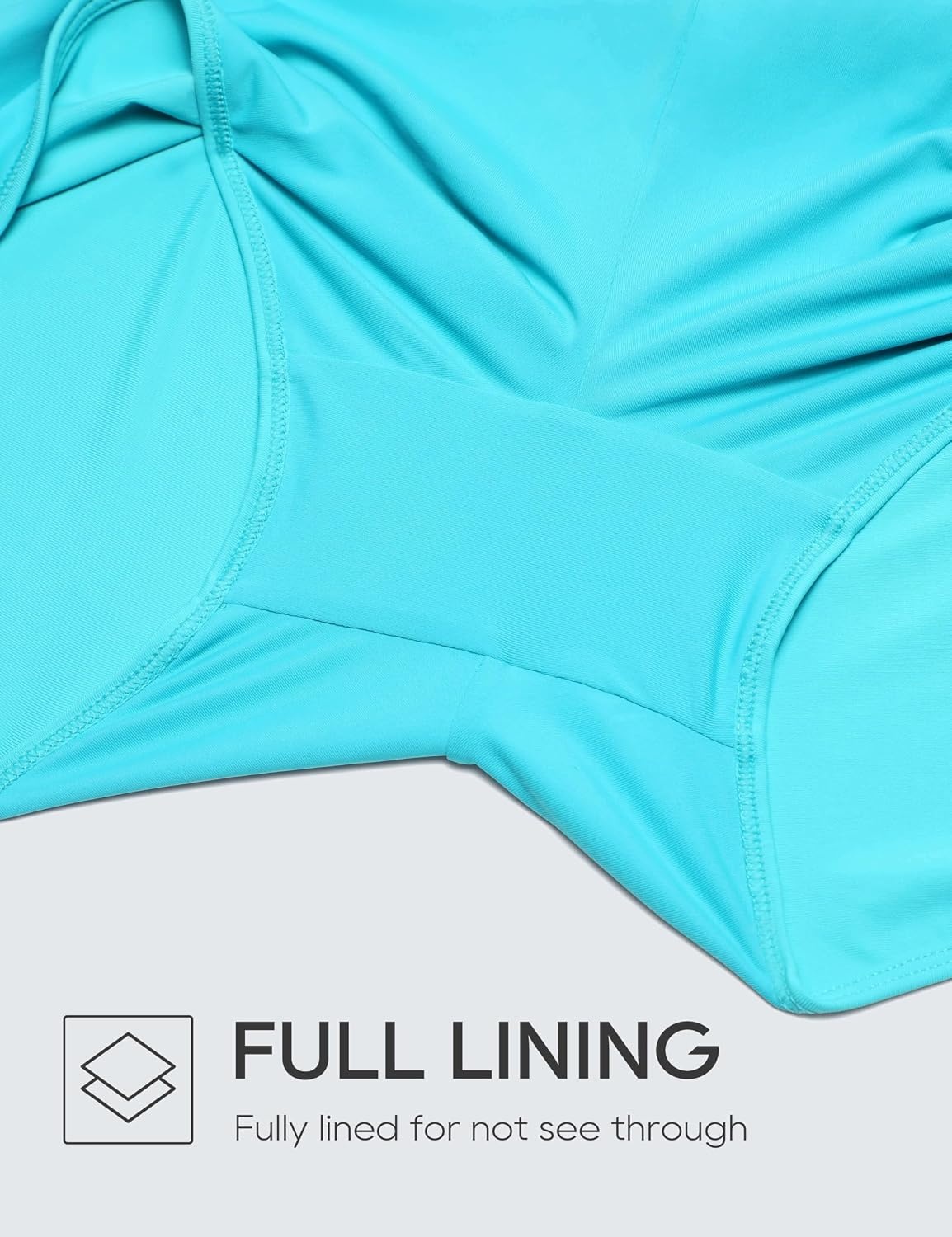 image:imageCRZ YOGA High Waisted Dolphin Board Shorts for Women 25 Quick Dry Swim Beach Bathing Suit Bottoms with LinerTurquoise