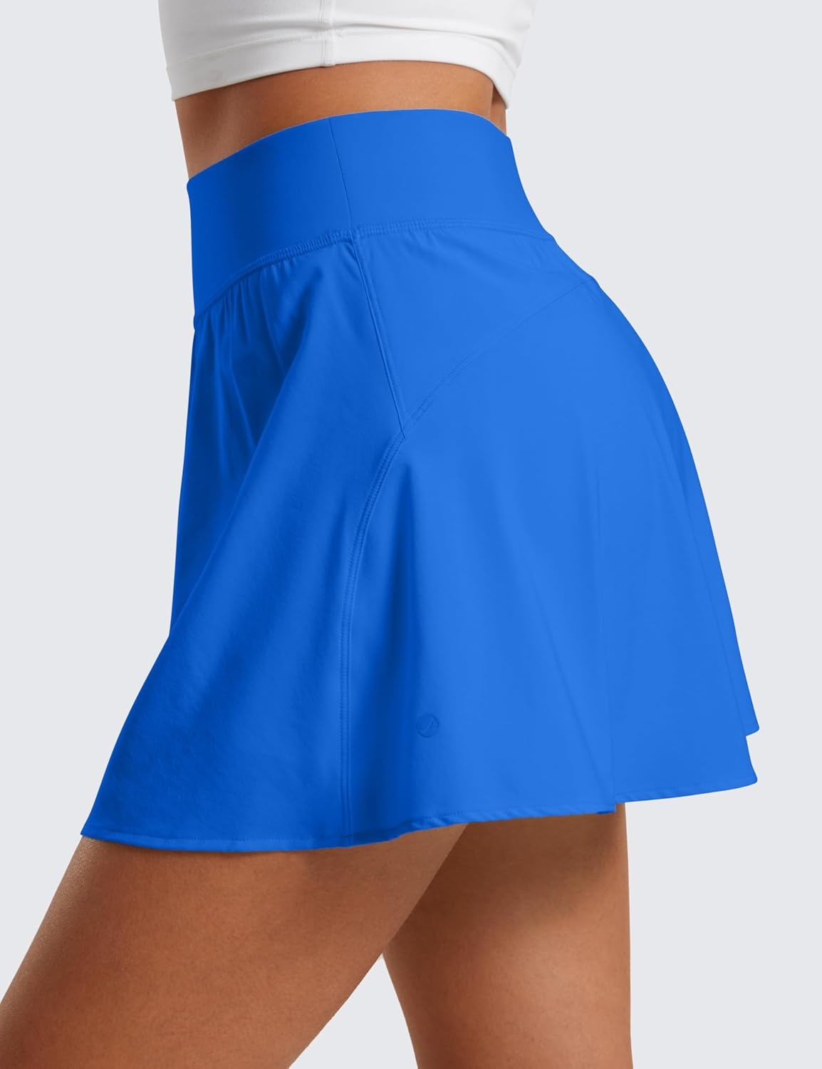 image:imageCRZ YOGA High Waisted Flowy Tennis Skirts for Women Mini Lined Pickleball Casual A Line Skorts with PocketsSparkle Blue