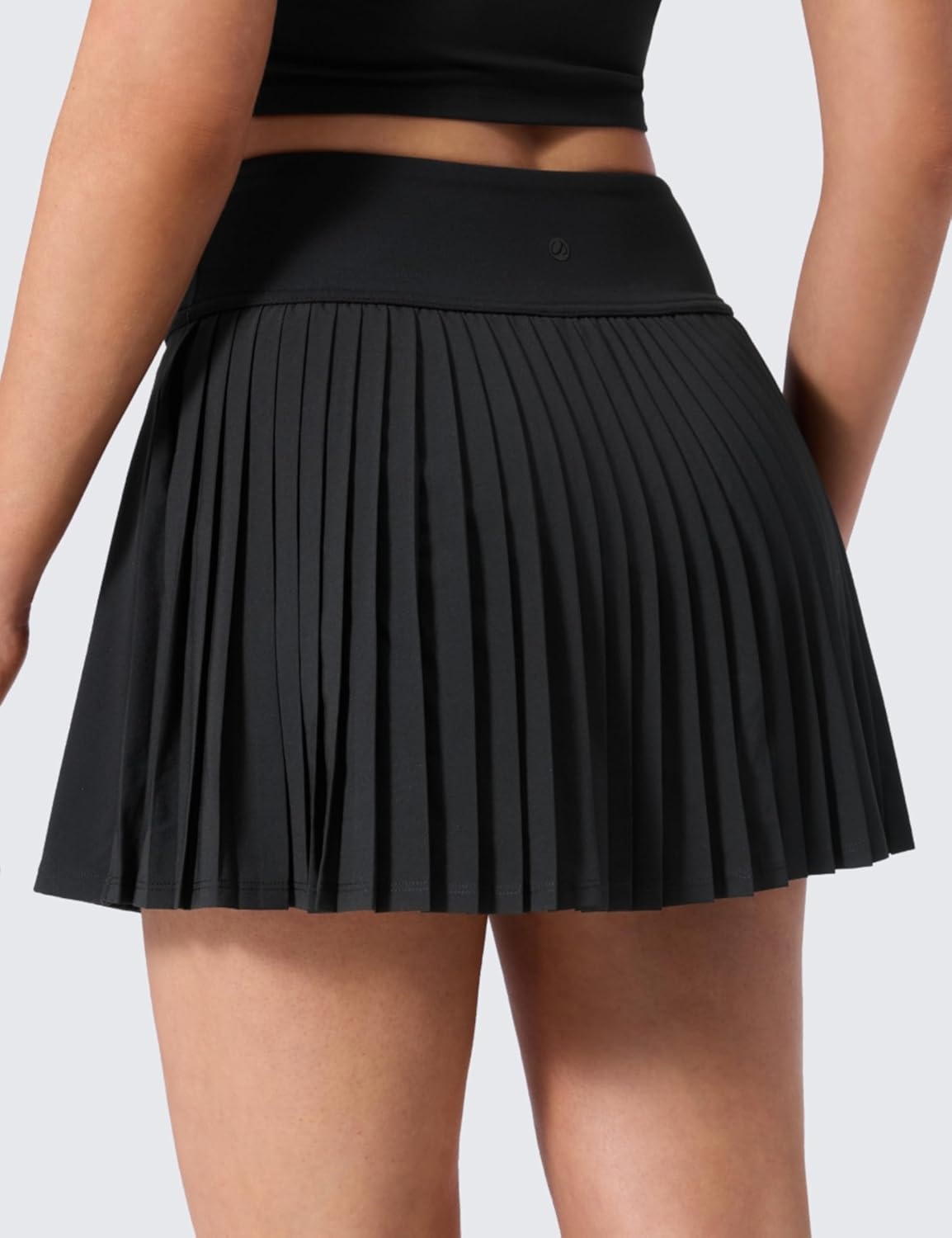 image:imageCRZ YOGA High Waisted Pleated Back Tennis Skirts for Women Aline Front Mini Golf Casual Skort with Inner ShortsBlack