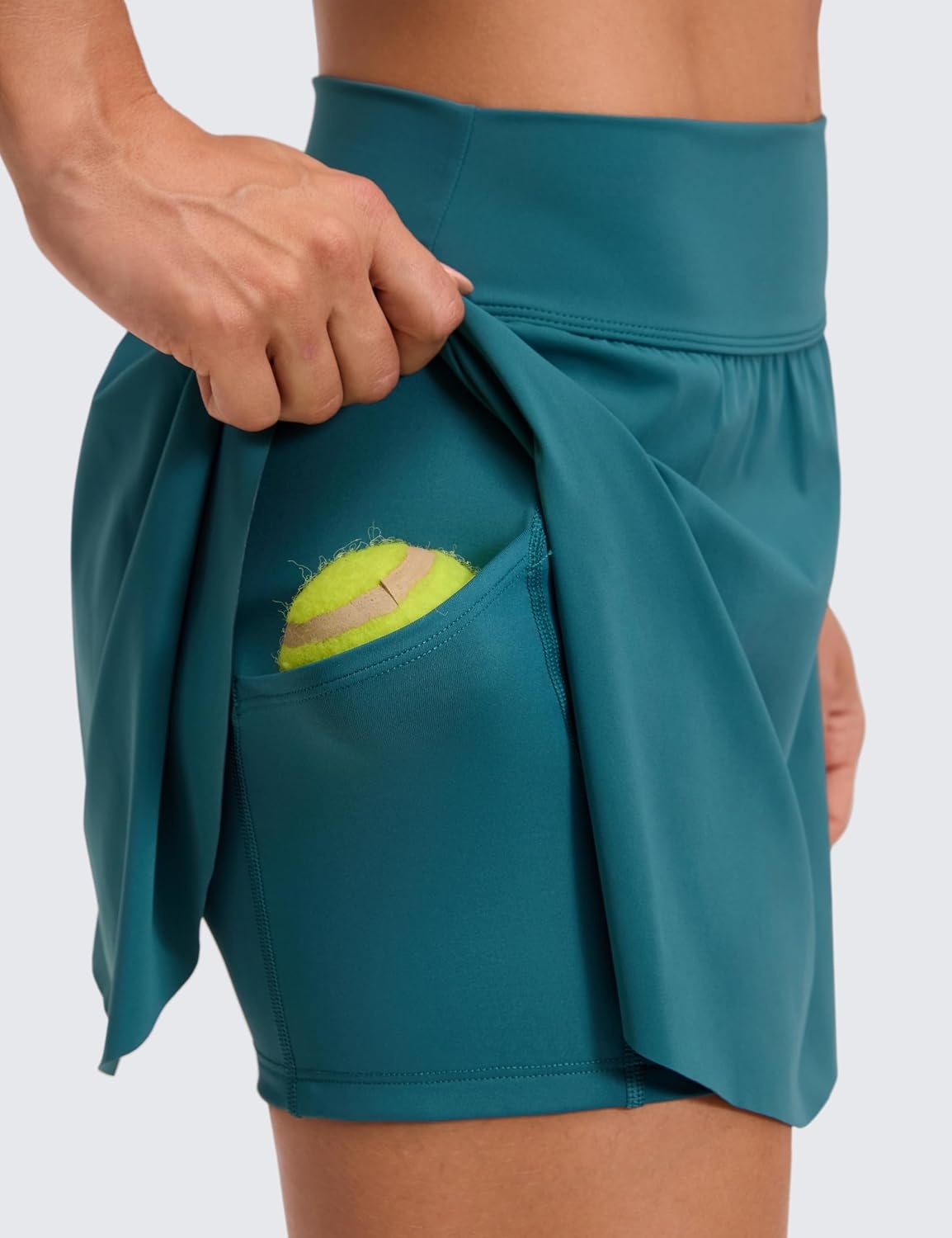 image:imageCRZ YOGA High Waisted Side Slit Tennis Skirts for Women Mini Lined A Line Running Athletic Skort with Inner PocketsGreen Jade