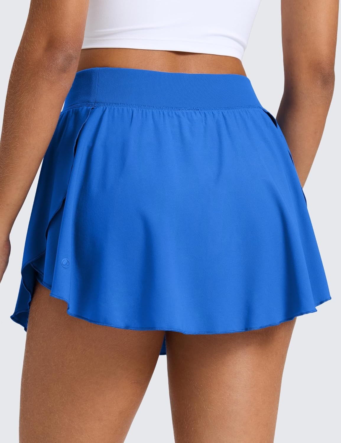 image:imageCRZ YOGA Lightweight Drapey Side Slit Tennis Skirts for Women High Waisted Mini Flowy Lined Golf Skort with PocketsSparkle Blue