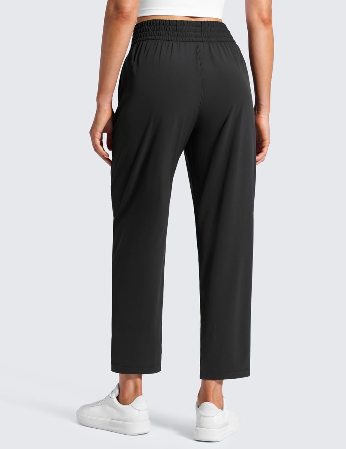 image:imageCRZ YOGA Lightweight Drapey Tapered Ankle Pants for Women 27 78 Casual Travel Work with Pockets SummerBlack