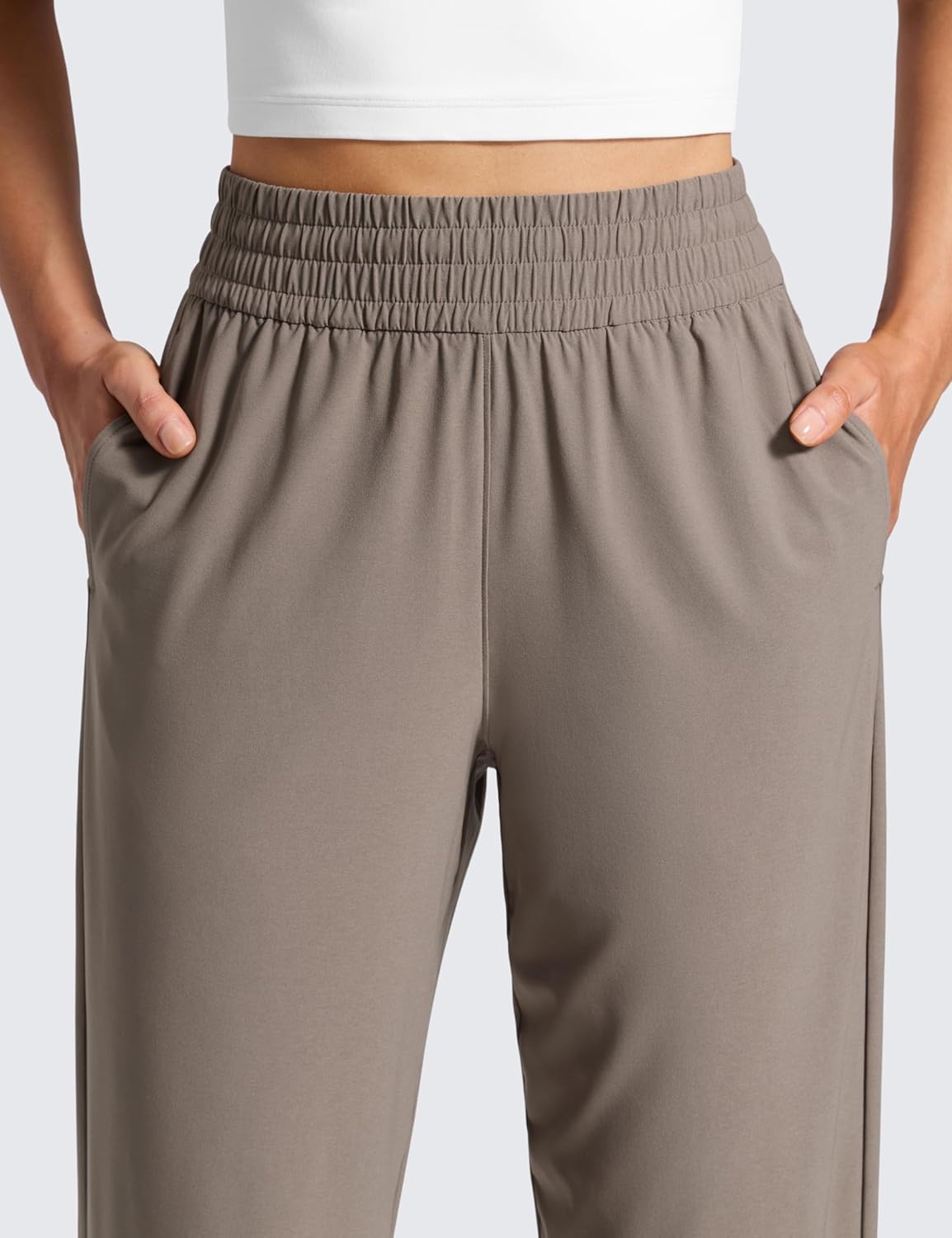 image:imageCRZ YOGA Lightweight Drapey Tapered Ankle Pants for Women 27 78 Casual Travel Work with Pockets SummerNomad Grey