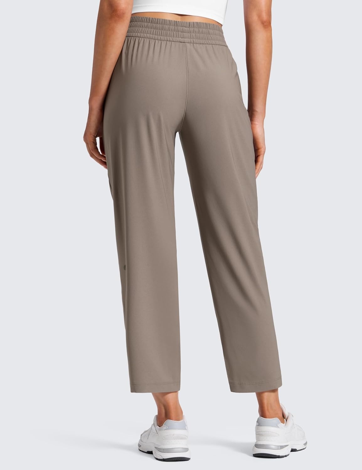 image:imageCRZ YOGA Lightweight Drapey Tapered Ankle Pants for Women 27 78 Casual Travel Work with Pockets SummerNomad Grey