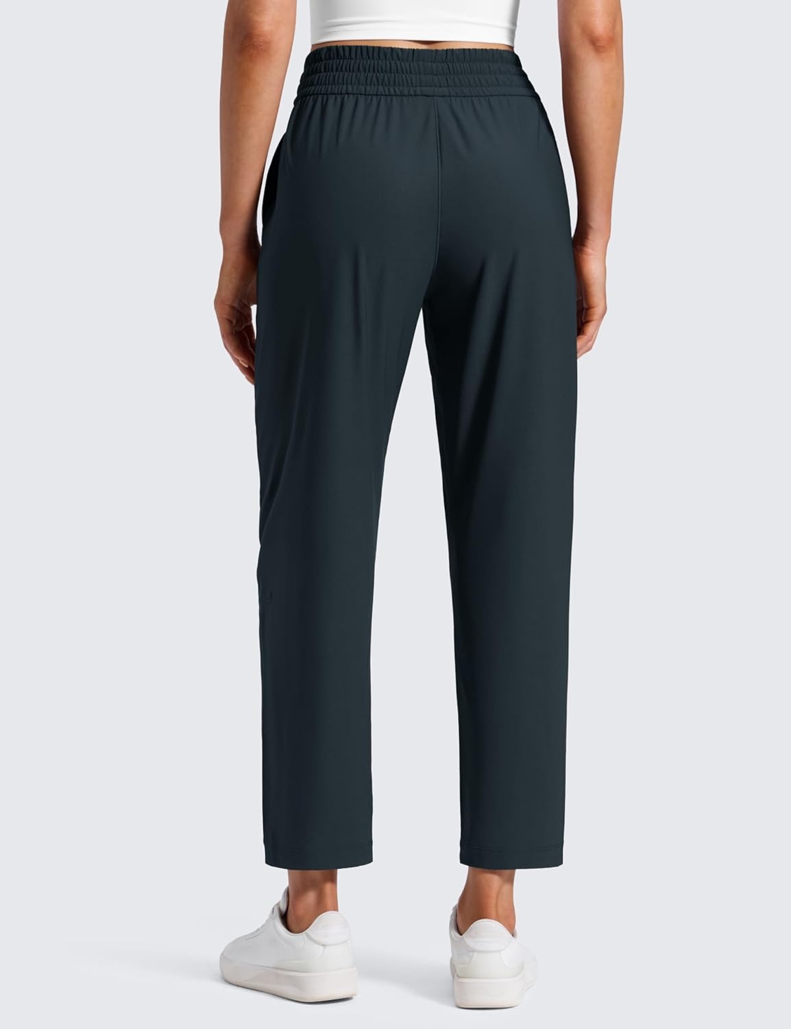 image:imageCRZ YOGA Lightweight Drapey Tapered Ankle Pants for Women 27 78 Casual Travel Work with Pockets SummerTrue Navy