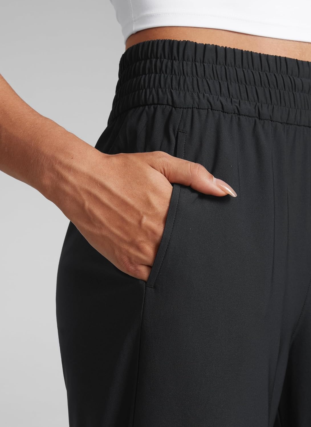 image:imageCRZ YOGA Lightweight Drapey Wide Leg Casual Pants for Women 30 Flowy Travel Work Loose Fit SummerBlack