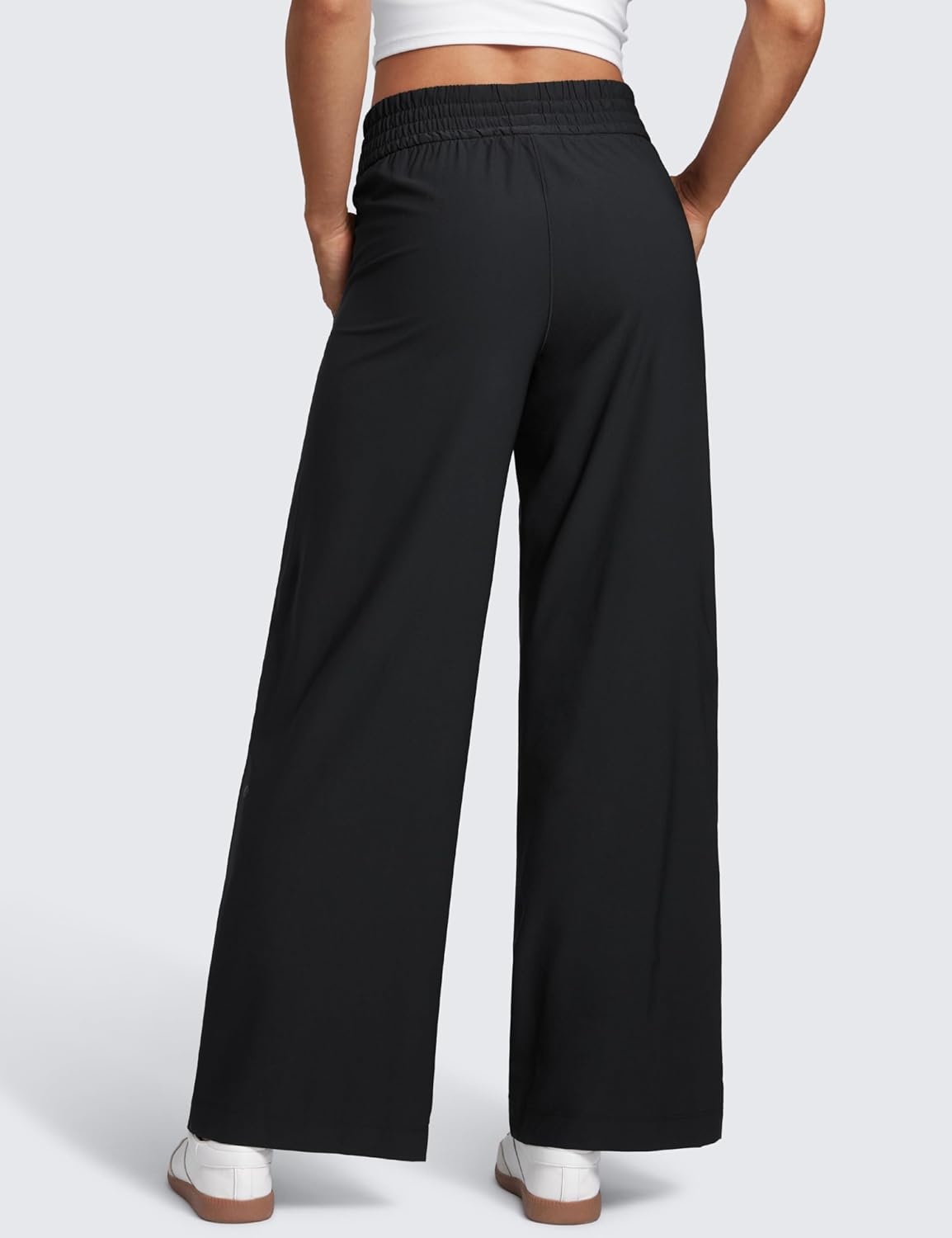 image:imageCRZ YOGA Lightweight Drapey Wide Leg Casual Pants for Women 30 Flowy Travel Work Loose Fit SummerBlack