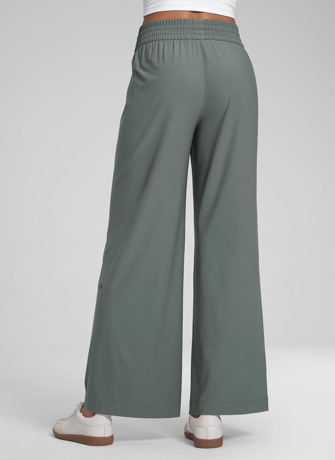 image:imageCRZ YOGA Lightweight Drapey Wide Leg Casual Pants for Women 30 Flowy Travel Work Loose Fit SummerGrey Sage