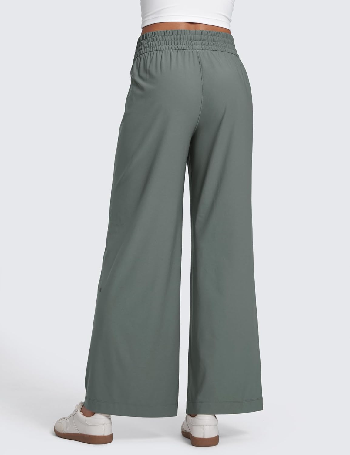 image:imageCRZ YOGA Lightweight Drapey Wide Leg Casual Pants for Women 30 Flowy Travel Work Loose Fit SummerGrey Sage