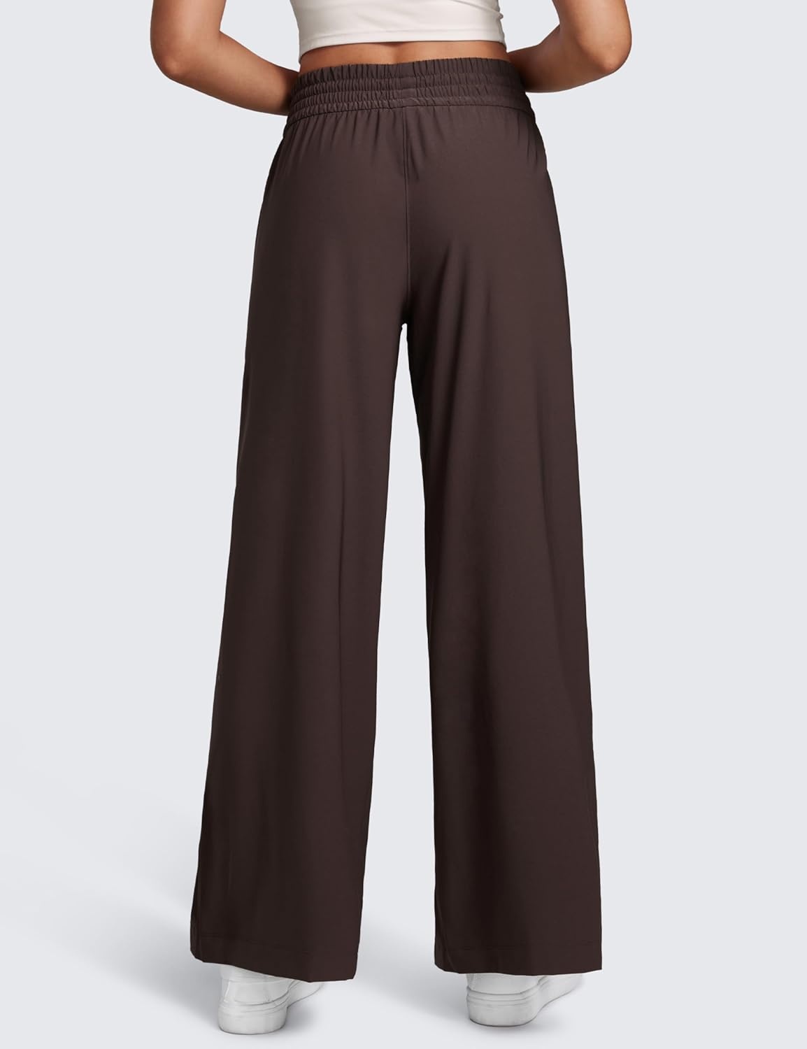 image:imageCRZ YOGA Lightweight Drapey Wide Leg Casual Pants for Women 30 Flowy Travel Work Loose Fit SummerHot Fudge Brown