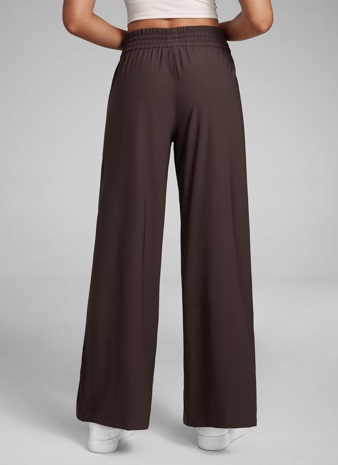 image:imageCRZ YOGA Lightweight Drapey Wide Leg Casual Pants for Women 30 Flowy Travel Work Loose Fit SummerHot Fudge Brown