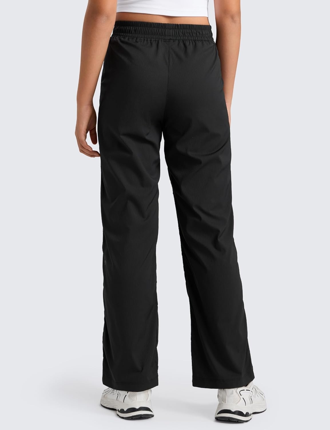 image:imageCRZ YOGA Lightweight Girls Casual Straight Leg Pants Lounge Workout Ruched Sweatpants with Pockets Drawstring Kids TeenBlack