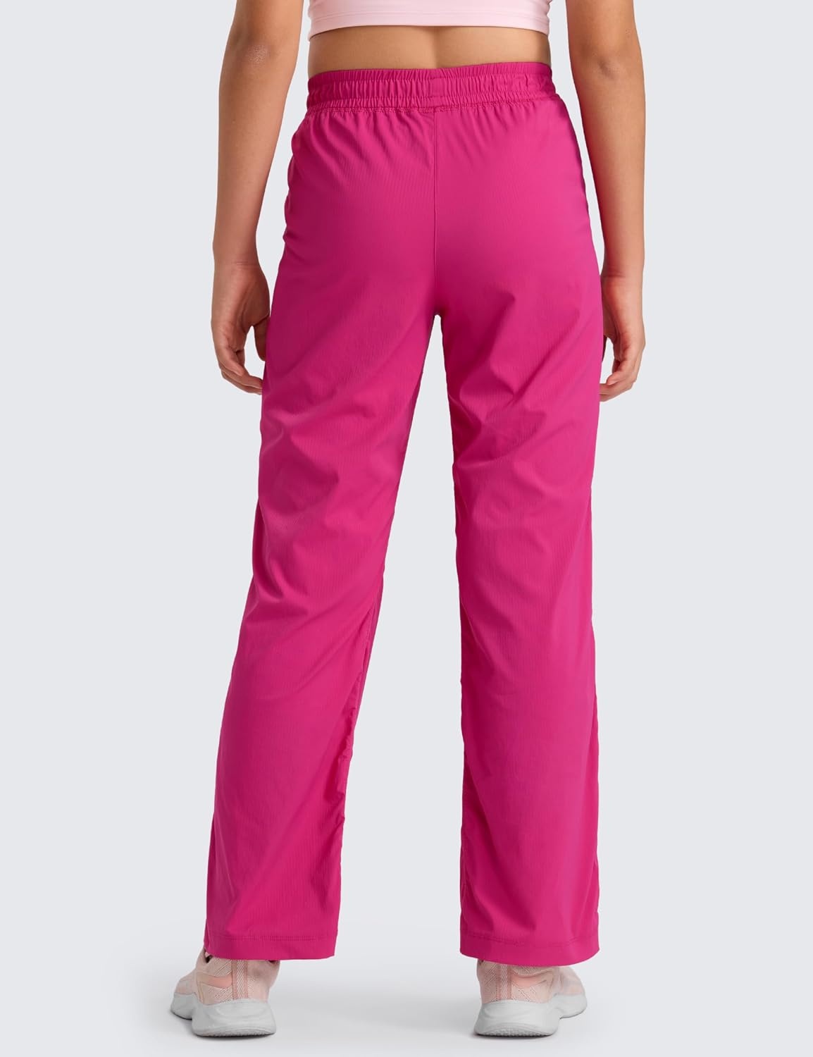 image:imageCRZ YOGA Lightweight Girls Casual Straight Leg Pants Lounge Workout Ruched Sweatpants with Pockets Drawstring Kids TeenGranita Pink