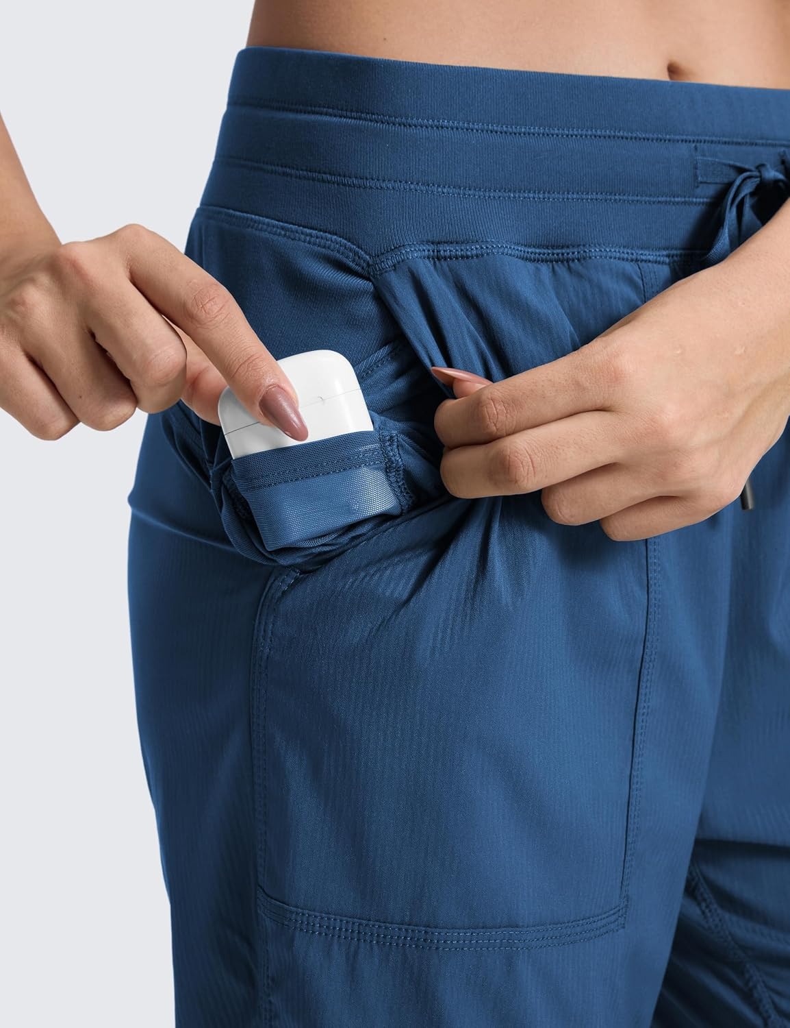 image:imageCRZ YOGA Lightweight Straight Leg Workout Pants for Women 283032 Ruched Casual Work Athletic Joggers with PocketsFrench Navy
