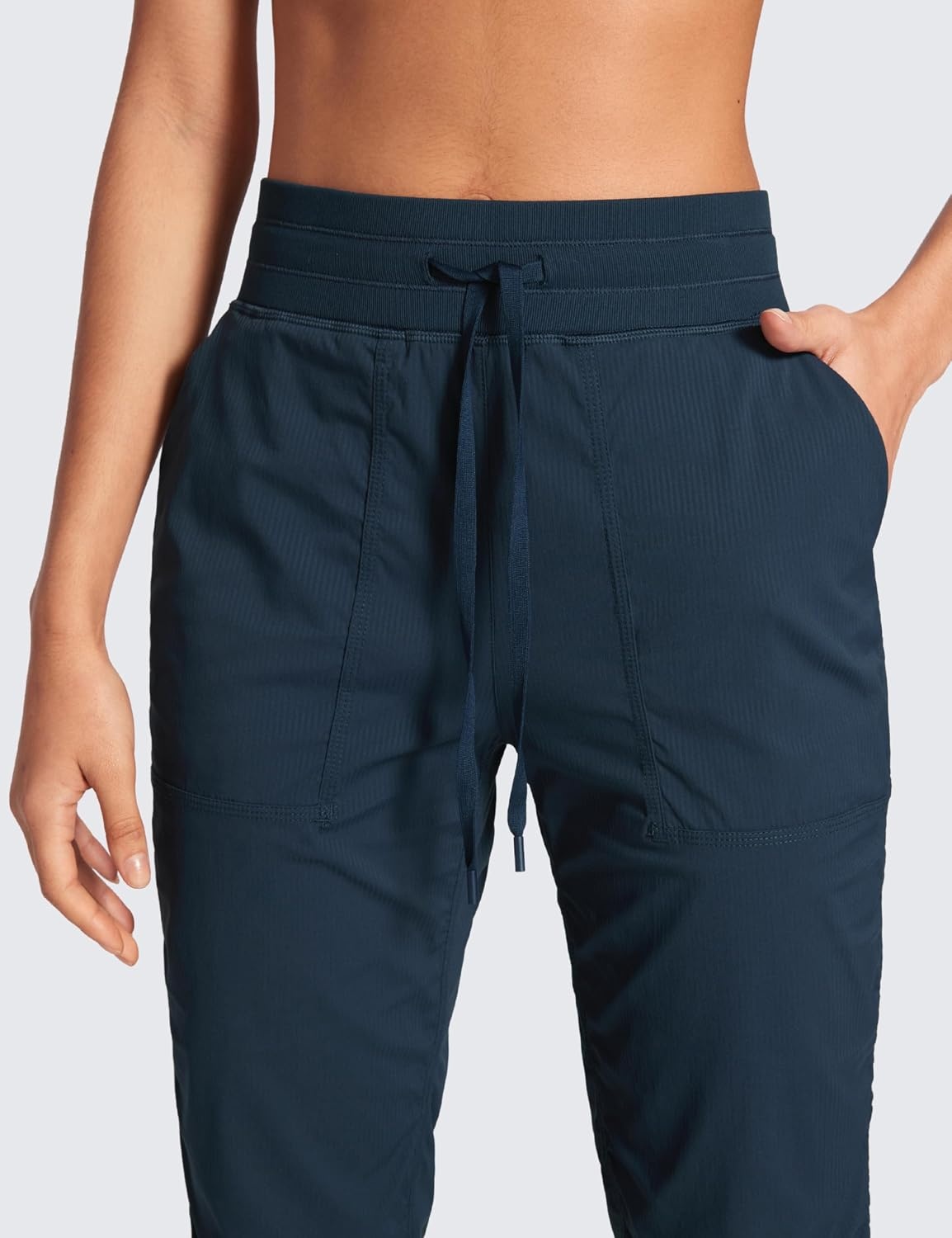 image:imageCRZ YOGA Lightweight Straight Leg Workout Pants for Women 283032 Ruched Casual Work Athletic Joggers with PocketsInk Blue