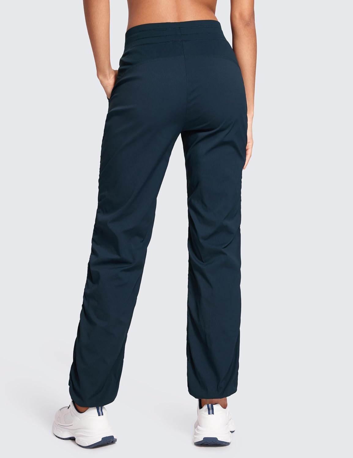 image:imageCRZ YOGA Lightweight Straight Leg Workout Pants for Women 283032 Ruched Casual Work Athletic Joggers with PocketsInk Blue