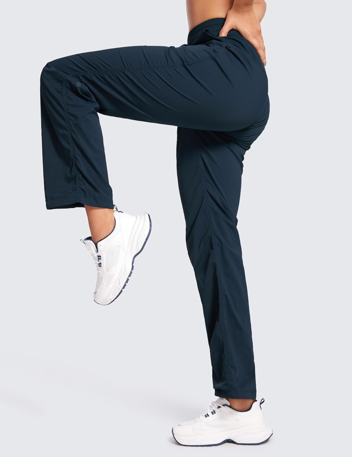 image:imageCRZ YOGA Lightweight Straight Leg Workout Pants for Women 283032 Ruched Casual Work Athletic Joggers with PocketsInk Blue