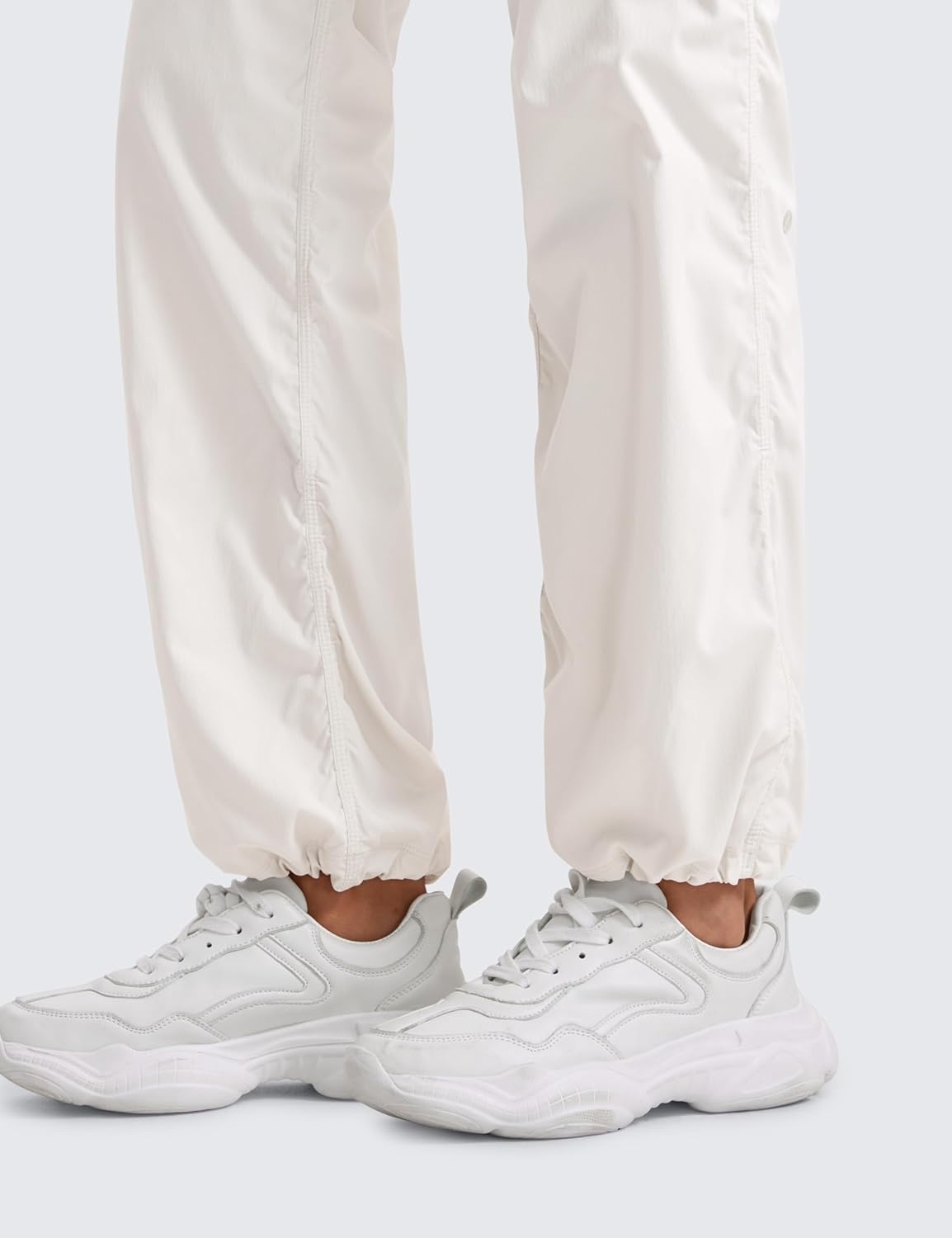 image:imageCRZ YOGA Lightweight Straight Leg Workout Pants for Women 283032 Ruched Casual Work Athletic Joggers with PocketsMilky White Bone