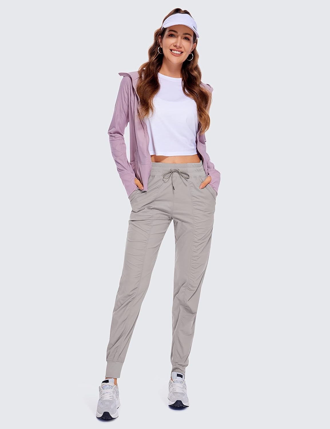 image:imageCRZ YOGA Lightweight Workout Joggers for Women 26285305 Outdoor Running Casual Pants with PocketsDark Chrome