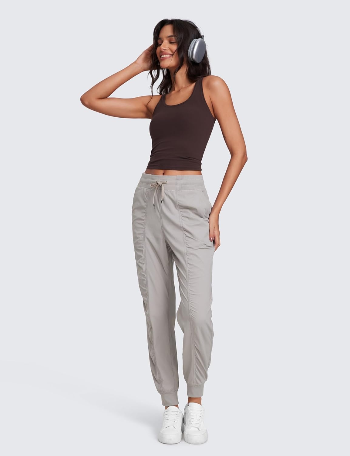 image:imageCRZ YOGA Lightweight Workout Joggers for Women 26285305 Outdoor Running Casual Pants with PocketsDark Chrome