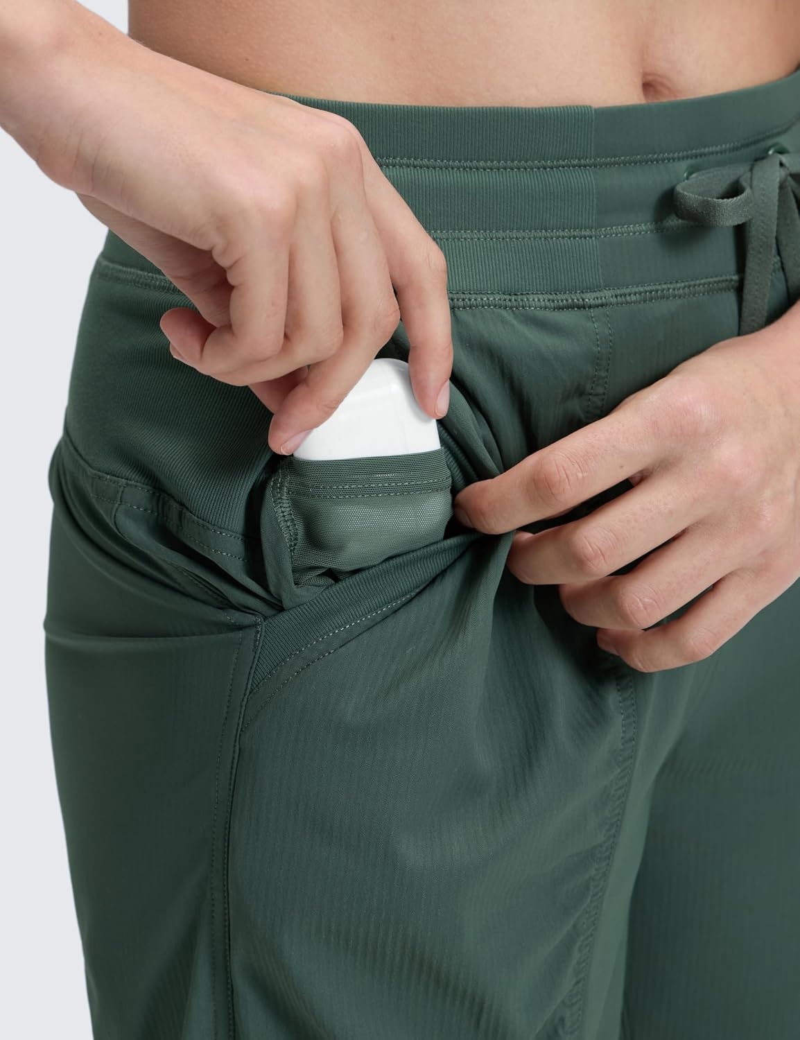 image:imageCRZ YOGA Lightweight Workout Joggers for Women 26285305 Outdoor Running Casual Pants with PocketsDark Forest Green