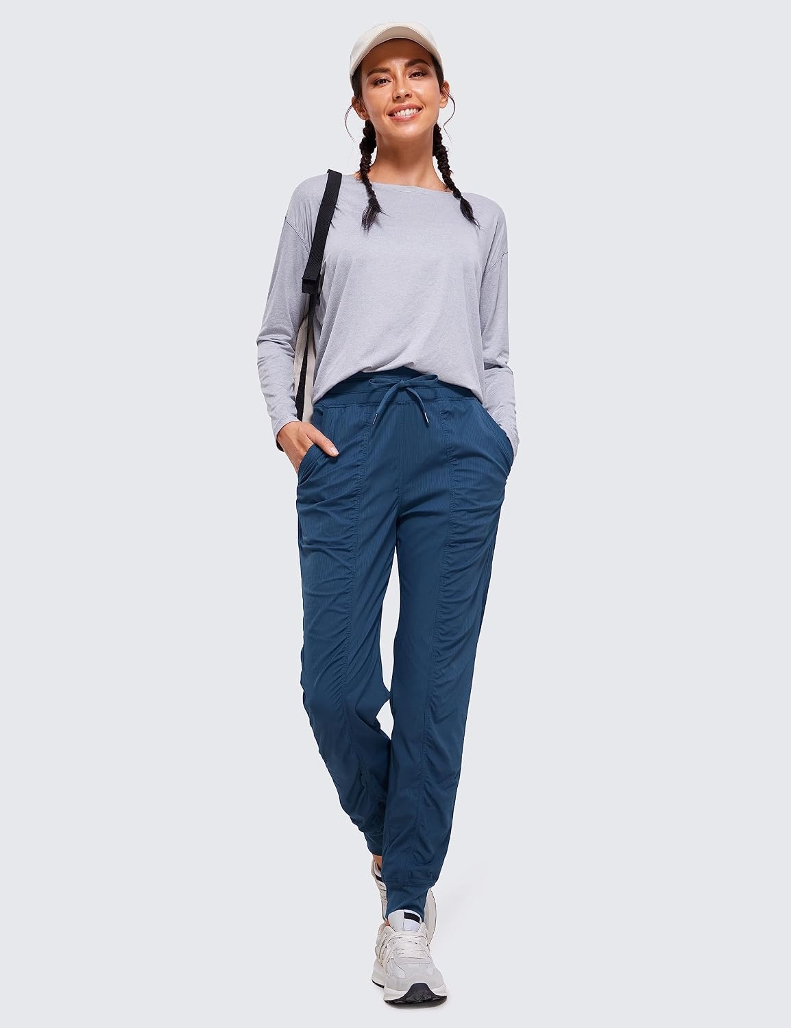 image:imageCRZ YOGA Lightweight Workout Joggers for Women 26285305 Outdoor Running Casual Pants with PocketsFrench Navy