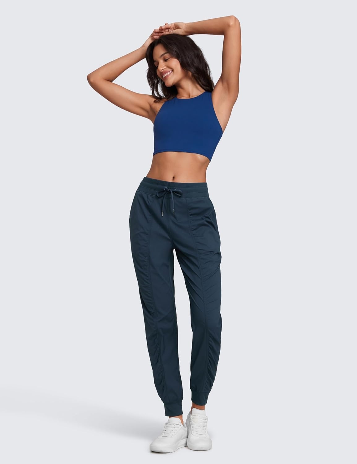 image:imageCRZ YOGA Lightweight Workout Joggers for Women 26285305 Outdoor Running Casual Pants with PocketsInk Blue