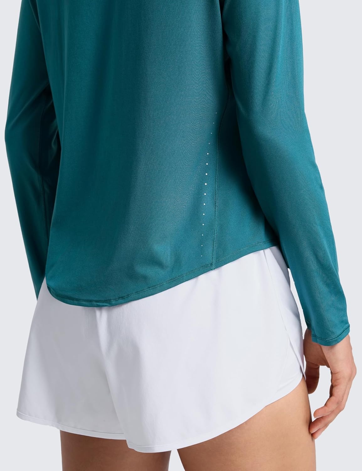 image:imageCRZ YOGA Lightweight Workout Long Sleeve Shirts for Women Gym Running Fall Athletic Training TShirts High Neck TopsGreen Jade