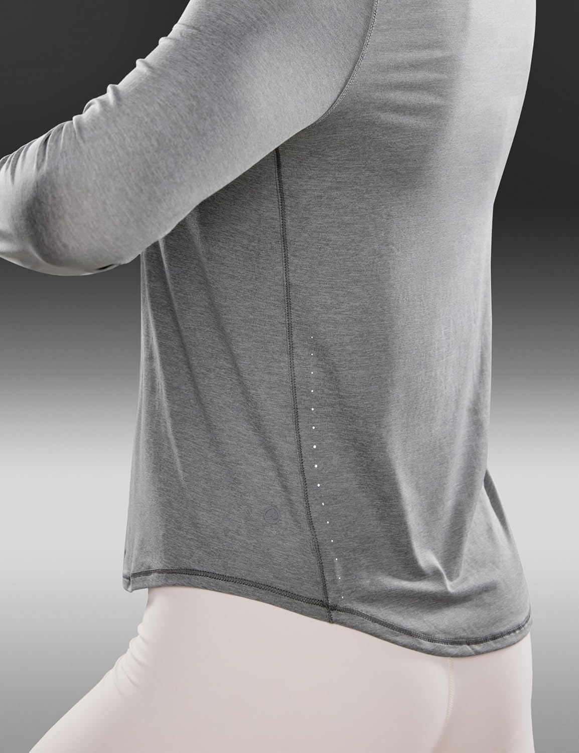 image:imageCRZ YOGA Lightweight Workout Long Sleeve Shirts for Women Gym Running Fall Athletic Training TShirts High Neck TopsSilver Mist
