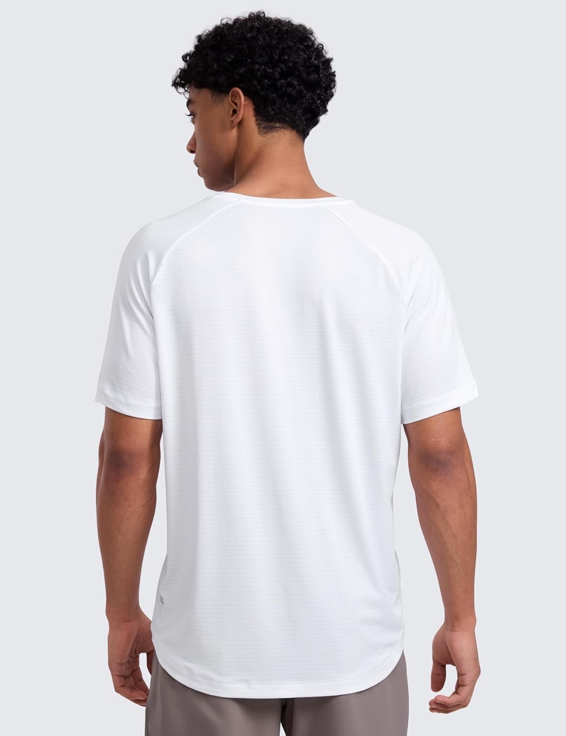 image:imageCRZ YOGA Lightweight Workout Shirts for Men Texture Crewneck Running Athletic TShirts Short Sleeve Gym TopsWhite