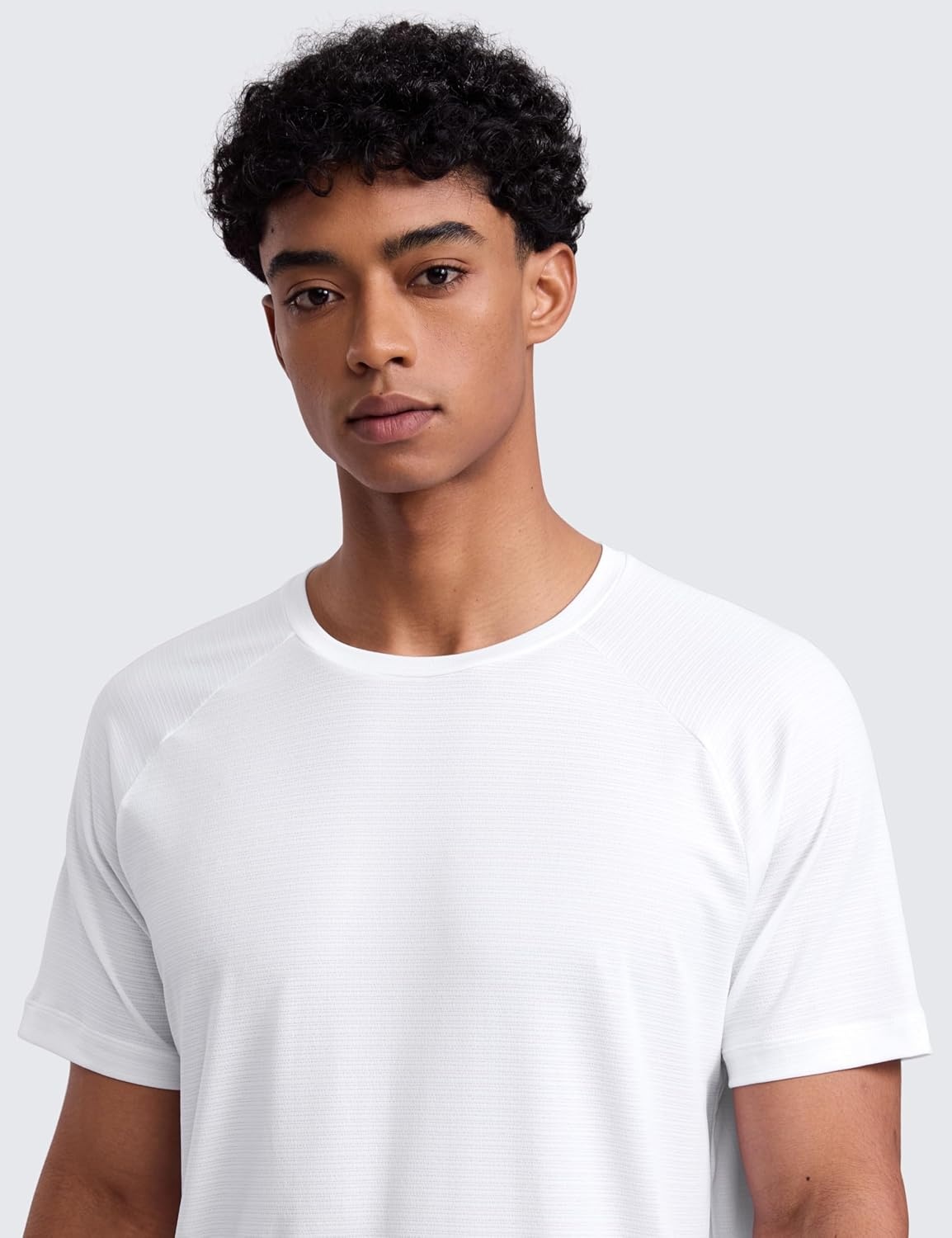 image:imageCRZ YOGA Lightweight Workout Shirts for Men Texture Crewneck Running Athletic TShirts Short Sleeve Gym TopsWhite