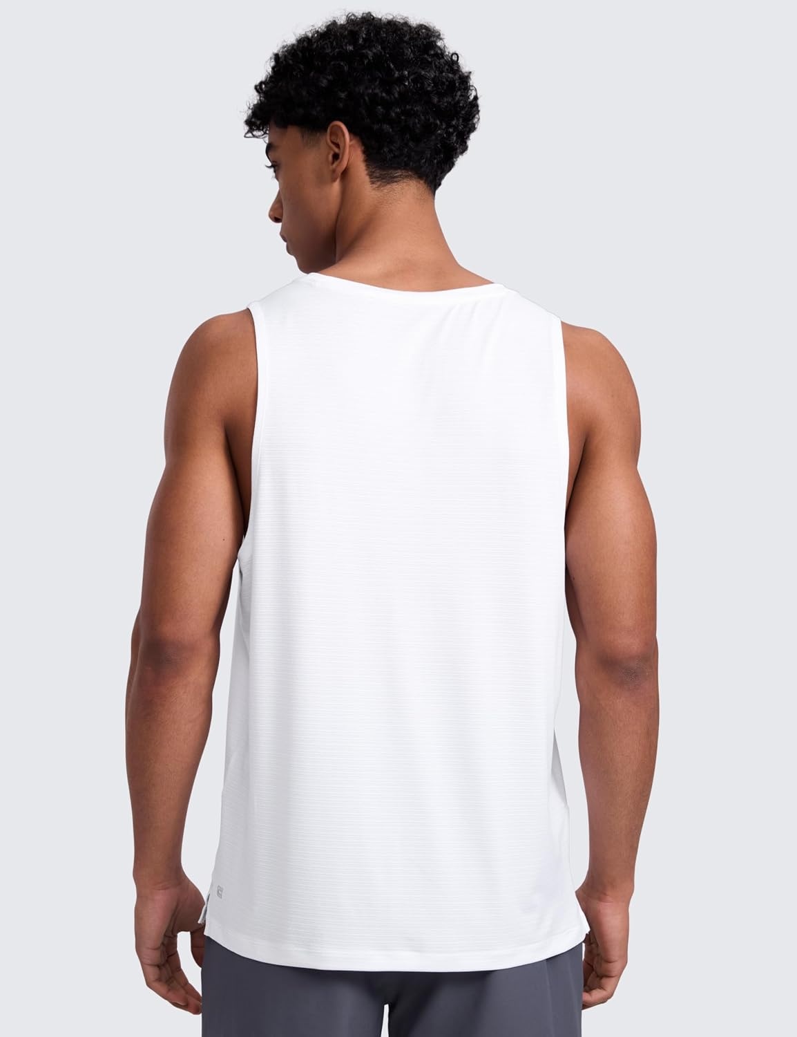 image:imageCRZ YOGA Lightweight Workout Tank Tops for Men Crewneck Quick Dry Texture Muscle Athletic Gym Running Sleeveless ShirtsWhite
